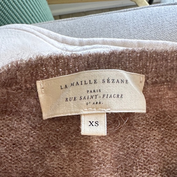 Sezane XS brown mohair and wool cardigan. - Picture 2 of 3